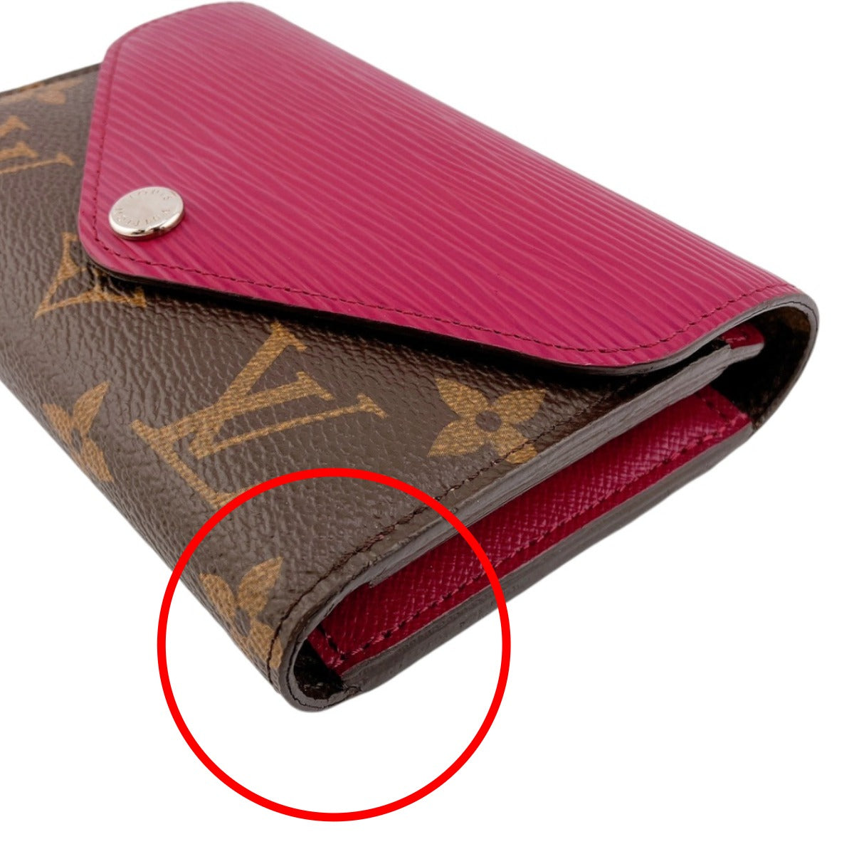 LOUIS VUITTON Tri-fold wallet M60494 Monogram Canvas, Epi Leather Red Portefeuille - Mariel Compact Monogram With Coin Pocket Women Used Authentic