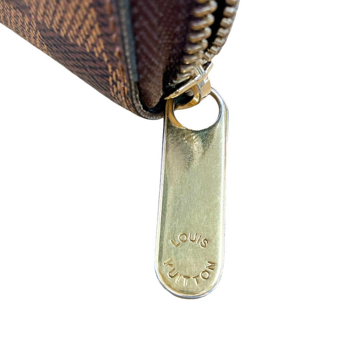 LOUIS VUITTON Long Wallet Purse N60015 Damier canvas Ebene Damier Zip Around