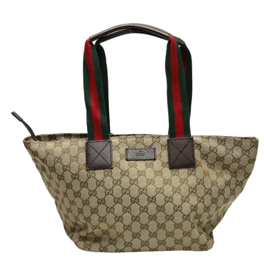 GUCCI Tote Bag 131230 GG canvas GG canvas beige Handbag GG canvas Women Used Authentic