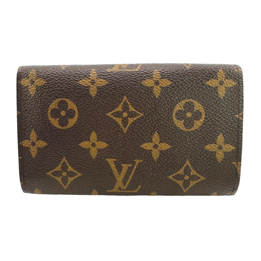 LOUIS VUITTON Bifold Wallet M61736 Monogram canvas Brown L-shaped fastener Monogram Porto Monevier Tresor unisex(Unisex) Used Authentic