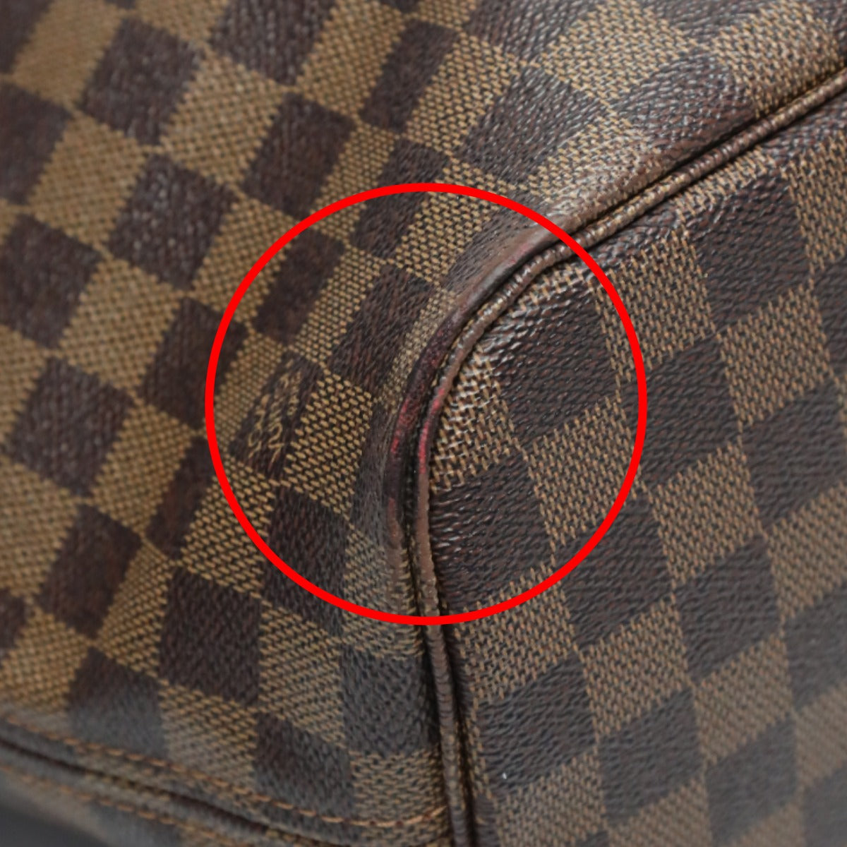 LOUIS VUITTON Tote Bag N51105 Damier canvas, leather Brown Shoulder Damier Neverfull MM Women Used Authentic