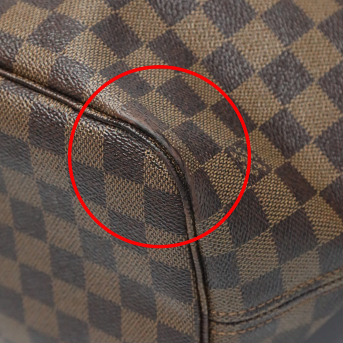 LOUIS VUITTON Tote Bag N51105 Damier canvas, leather Brown Shoulder Damier Neverfull MM Women Used Authentic