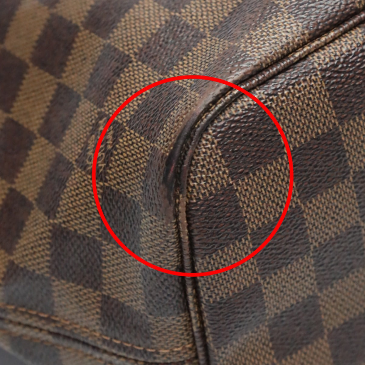 LOUIS VUITTON Tote Bag N51105 Damier canvas, leather Brown Shoulder Damier Neverfull MM Women Used Authentic