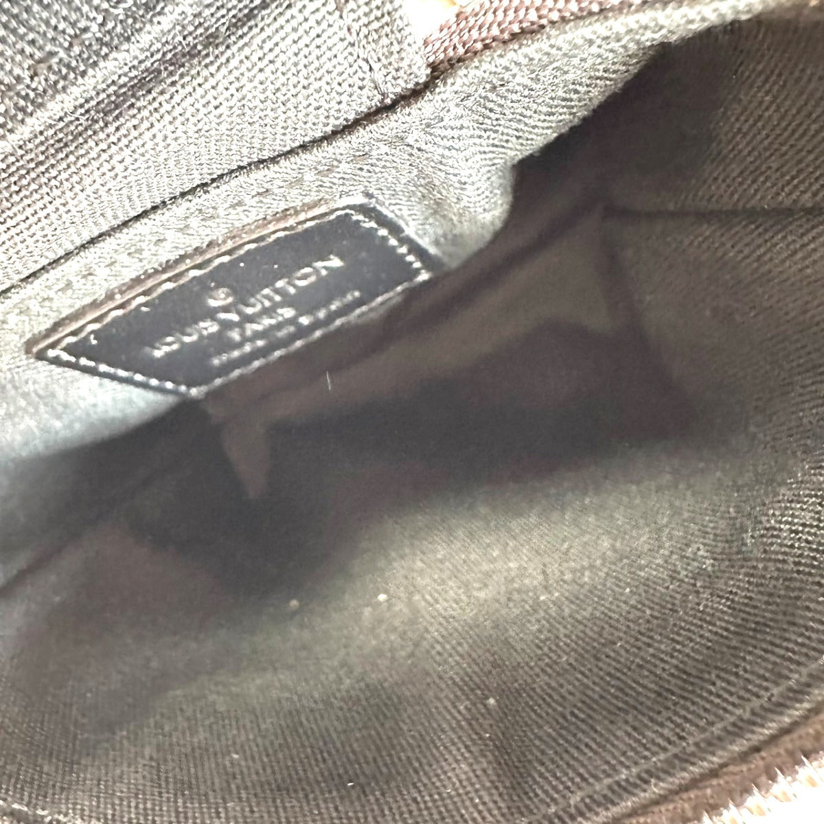 LOUIS VUITTON Pouch M46550 Monogram grass leather Brown Waist pouch Monogram Glace Ray mens Used Authentic