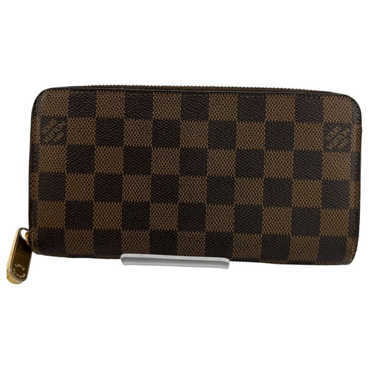 LOUIS VUITTON Long Wallet Purse N60015 Damier canvas, leather Brown Zip Around Damier Zippy wallet old model Women(Unisex) Used Authentic