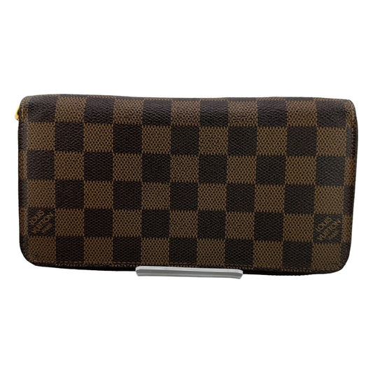 LOUIS VUITTON Long Wallet Purse N60015 Damier canvas, leather Brown Zip Around Damier Zippy wallet old model Women(Unisex) Used Authentic