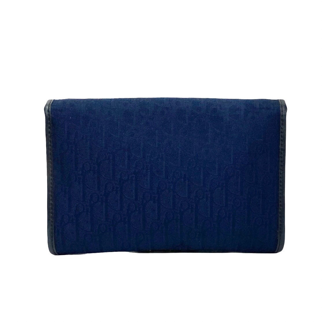 Dior Shoulder Bag Canvas, Leather Navy Trotter Women Used Authentic