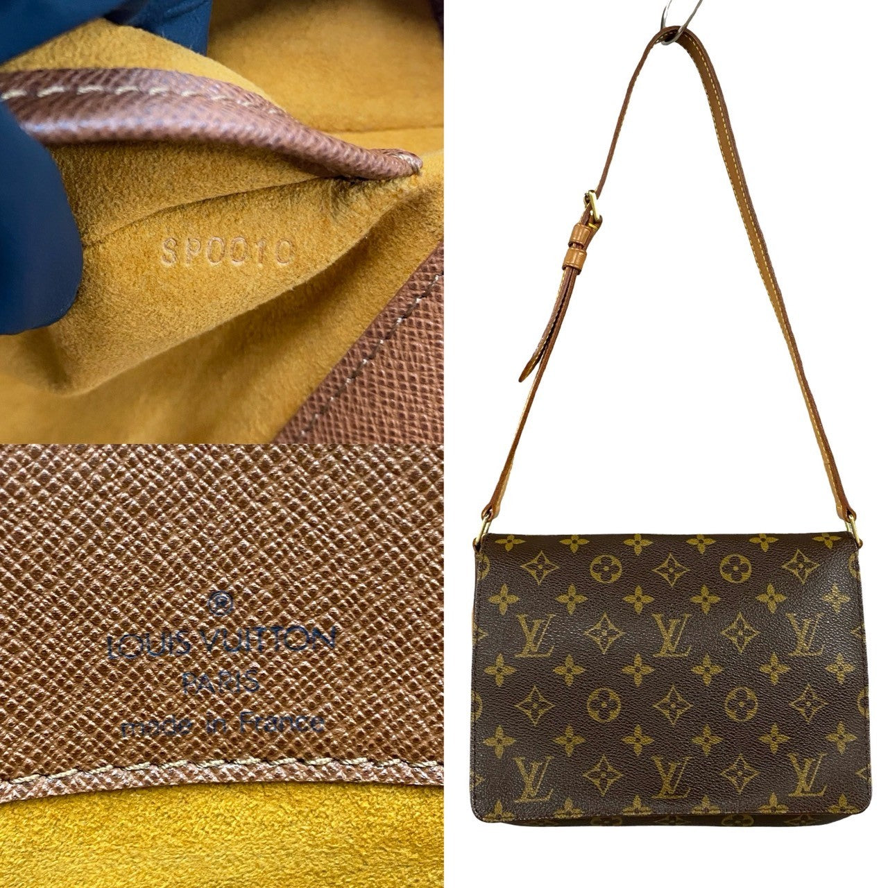 LOUIS VUITTON Shoulder Bag M511257 Leather, PVC Brown Musette tango short Women Used Authentic