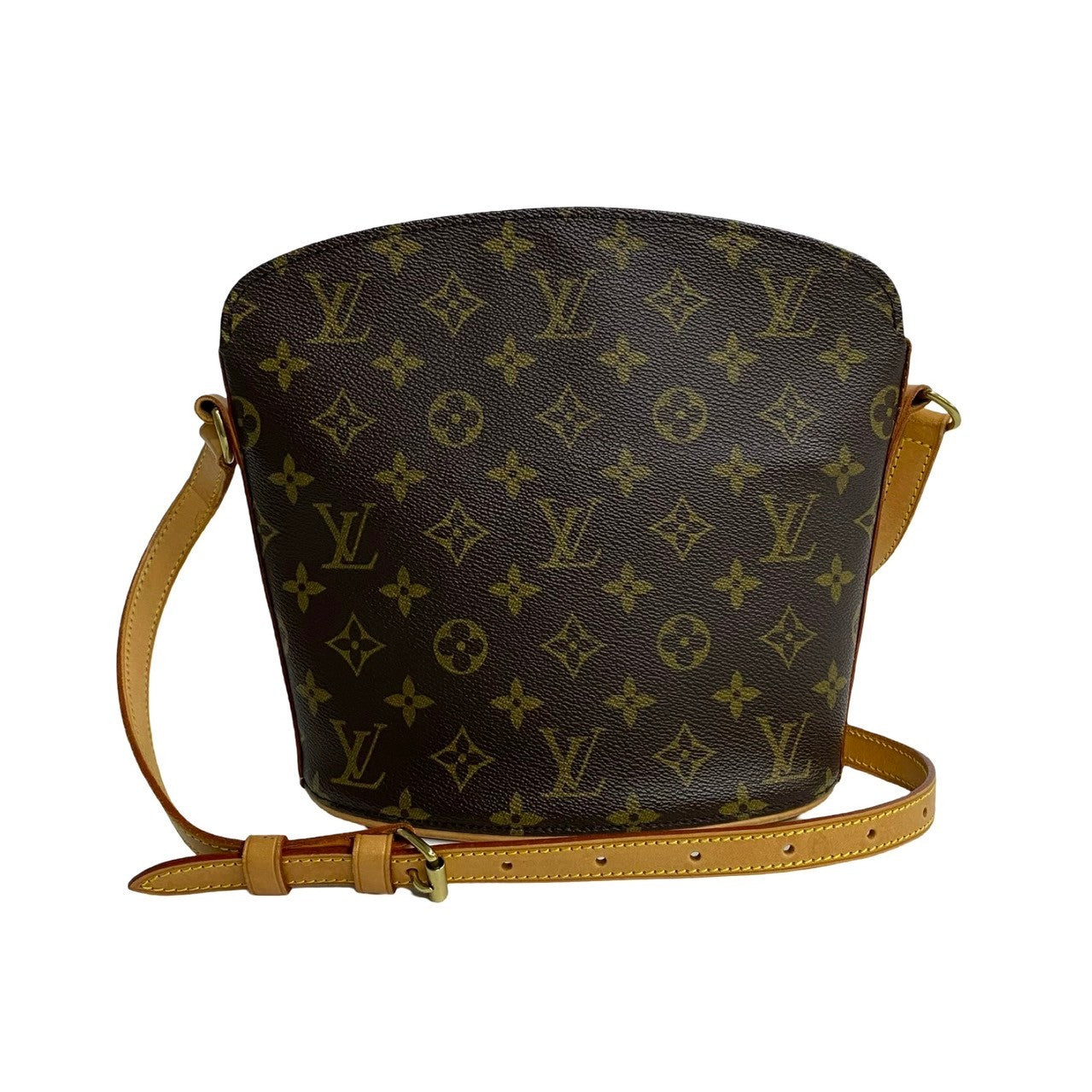 LOUIS VUITTON Shoulder Bag M51290 Leather, PVC Brown Monogram Drouot Women Used Authentic
