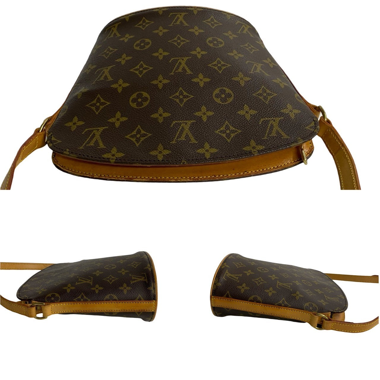 LOUIS VUITTON Shoulder Bag M51290 Leather, PVC Brown Monogram Drouot Women Used Authentic