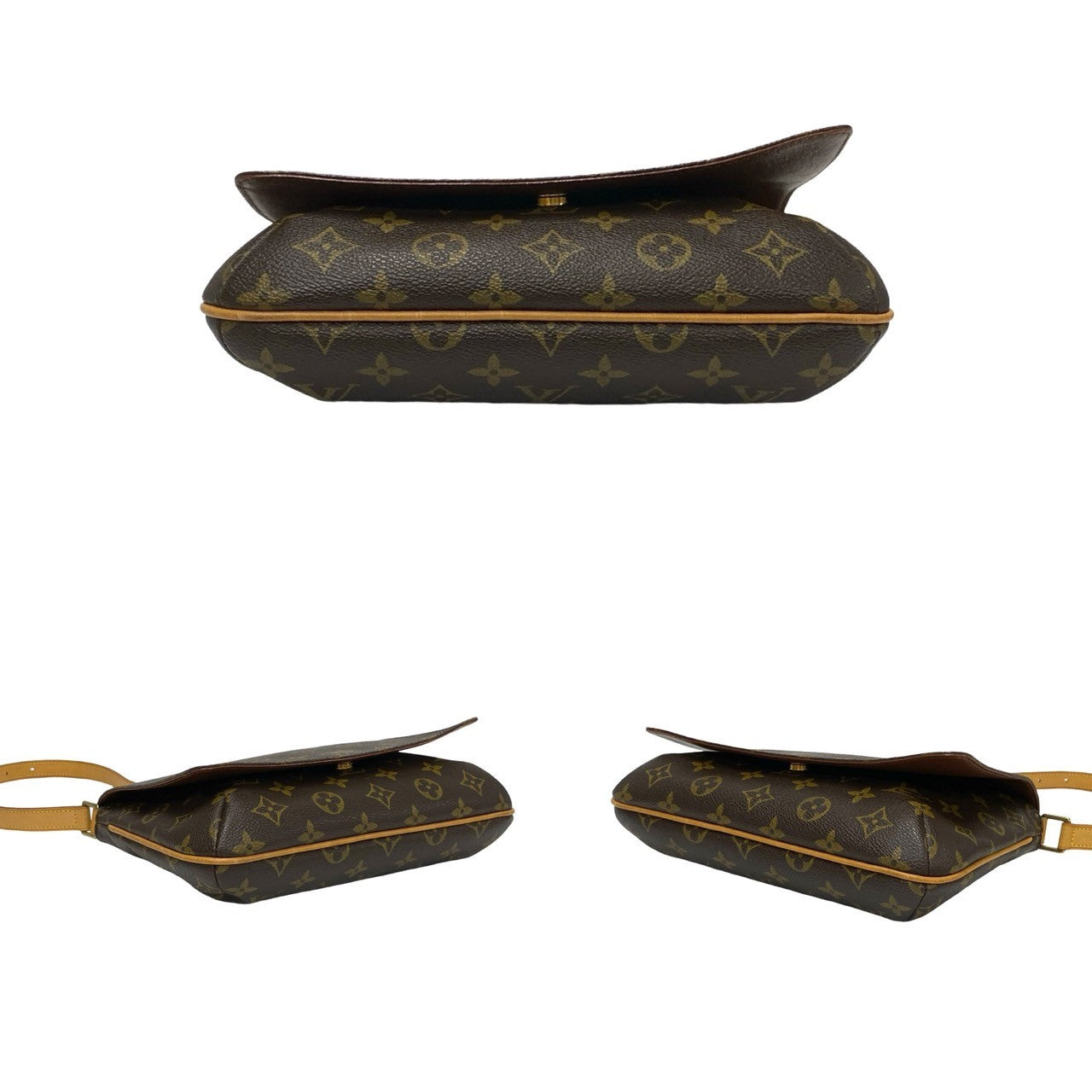 LOUIS VUITTON Shoulder Bag M51388 Leather, PVC Brown Monogram Musette Tango Long mens(Unisex) Used Authentic
