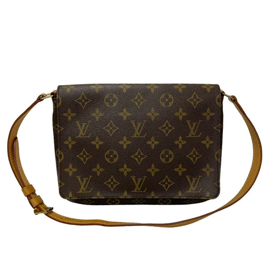 LOUIS VUITTON Shoulder Bag M51257 Leather, PVC Brown Monogram Musette tango mens(Unisex) Used Authentic