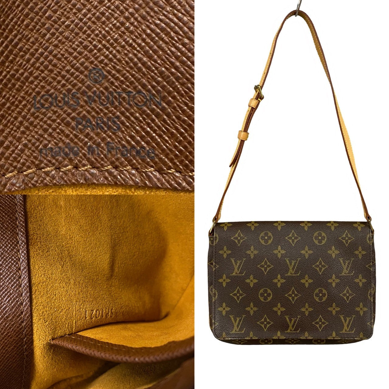 LOUIS VUITTON Shoulder Bag M51257 Leather, PVC Brown Monogram Musette tango mens(Unisex) Used Authentic