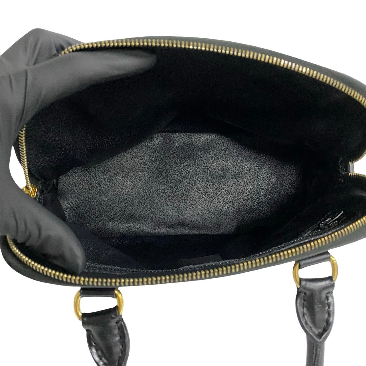 CELINE Handbag Leather, PVC black Macadam Blason Triomphe Pattern Women Used Authentic