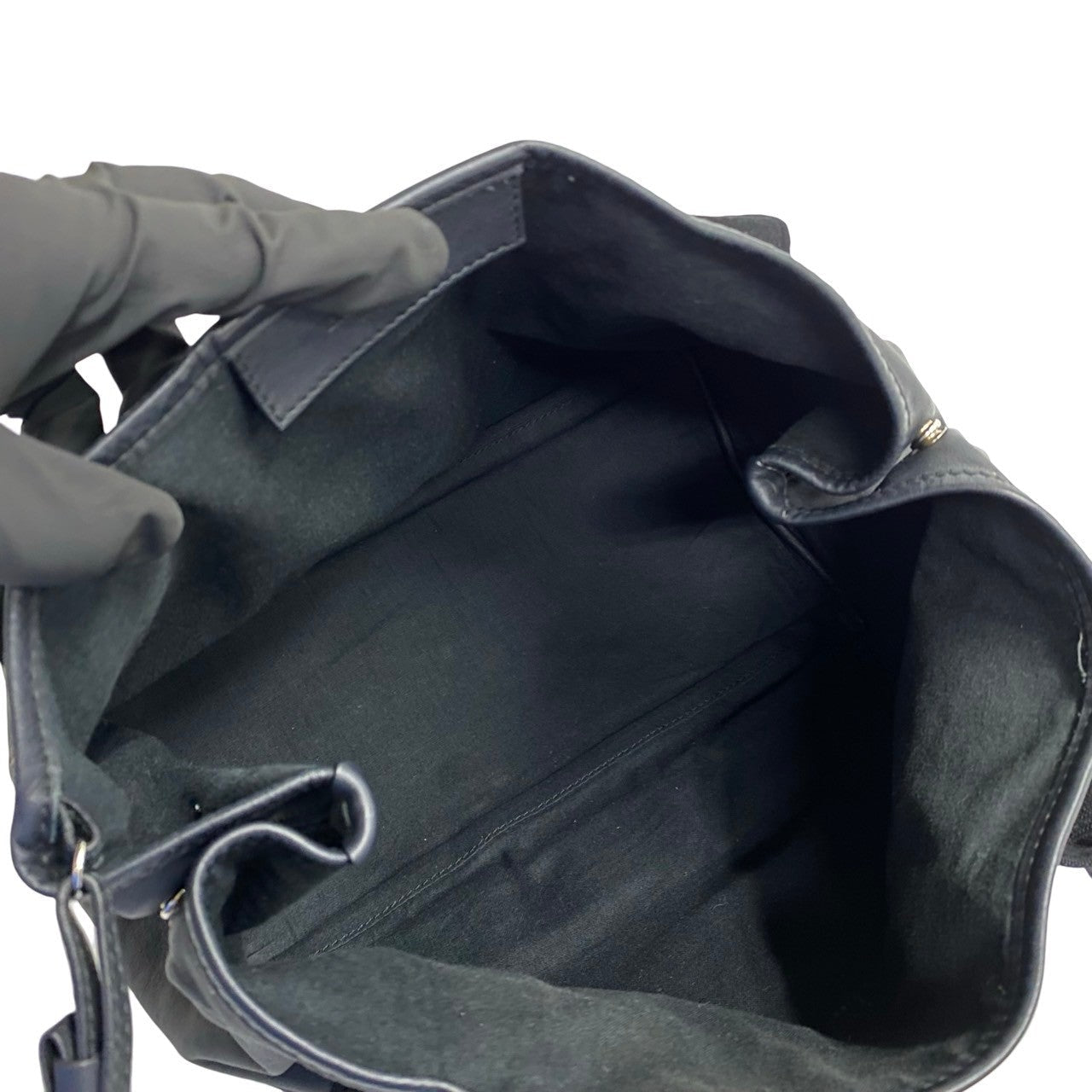 BALENCIAGA Handbag leather black Navy Cabas XS mens Used Authentic