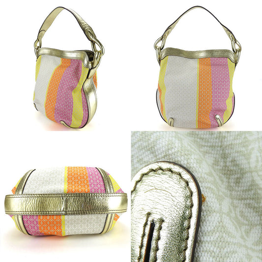 LOEWE Shoulder Bag Canvas, Leather gold New Road Women Used Authentic