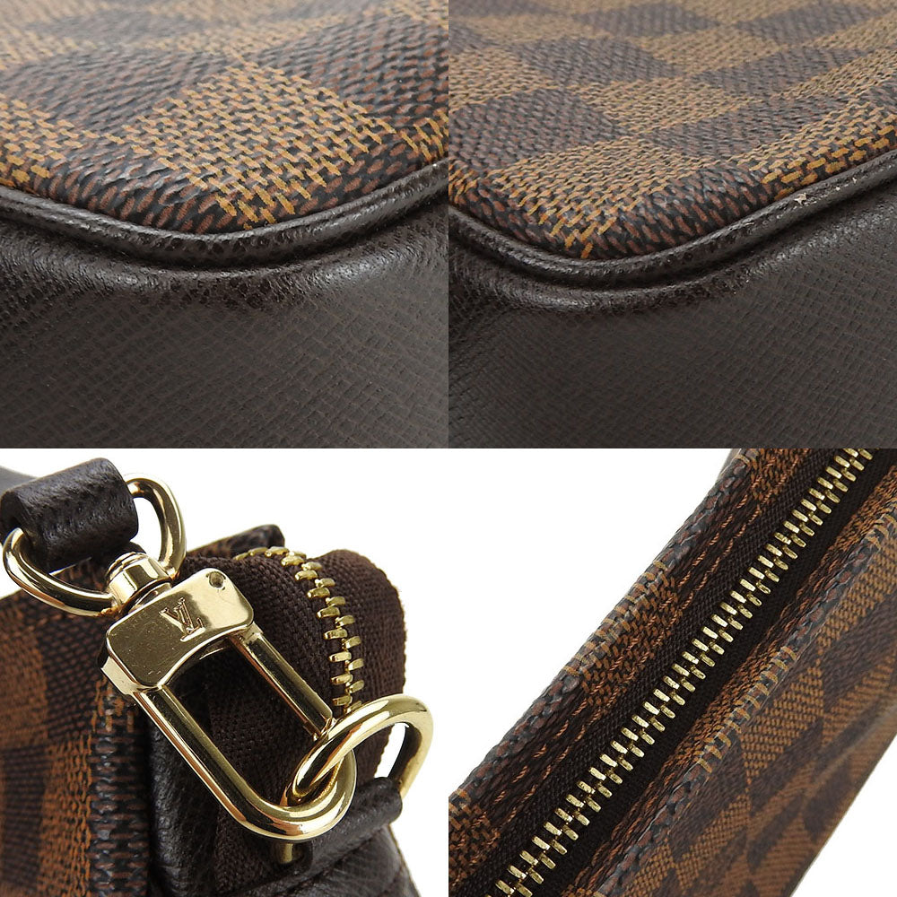 LOUIS VUITTON Pouch N51982 Damier canvas Brown Truth makeup Women Used Authentic