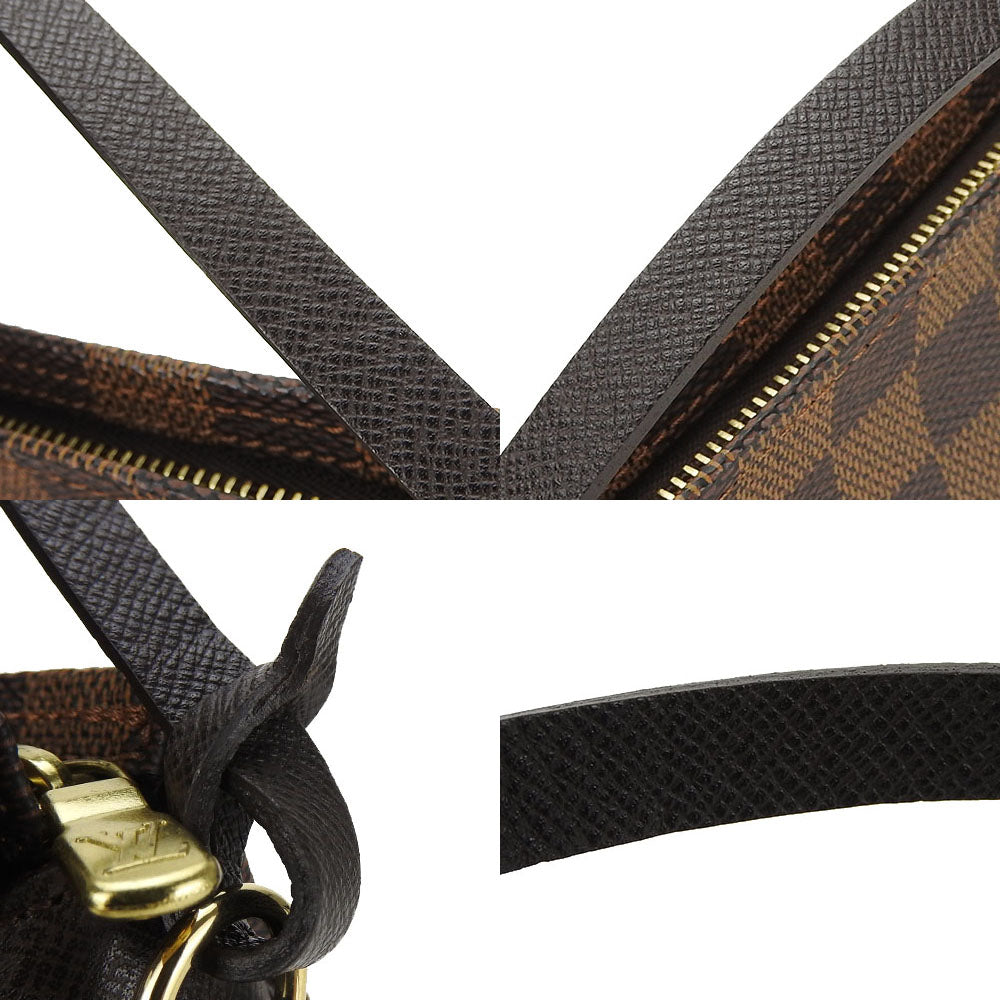 LOUIS VUITTON Pouch N51982 Damier canvas Brown Truth makeup Women Used Authentic