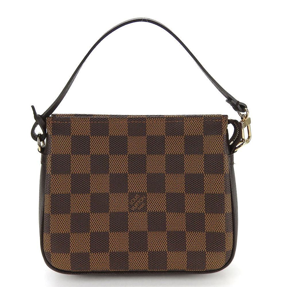 LOUIS VUITTON Pouch N51982 Damier canvas Brown Truth makeup Women Used Authentic