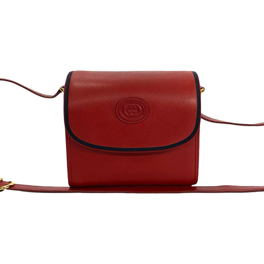 GUCCI Shoulder Bag leather Red