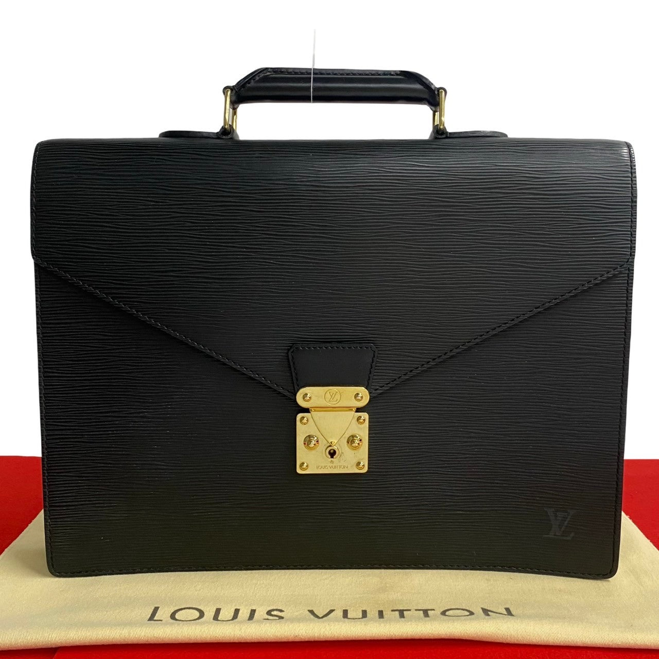 LOUIS VUITTON Business bag M54412 leather black Epi Cerviet ambassador mens Used Authentic