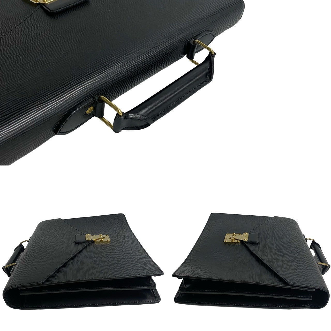 LOUIS VUITTON Business bag M54412 leather black Epi Cerviet ambassador mens Used Authentic
