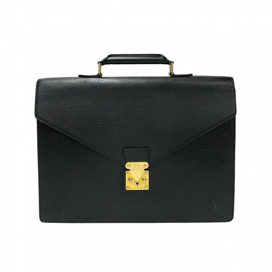LOUIS VUITTON Business bag M54412 leather black Epi Serviette Ambassador mens Used Authentic