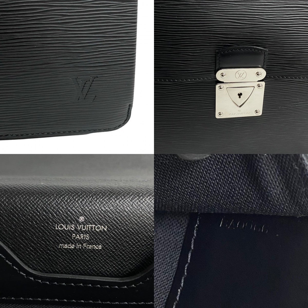 LOUIS VUITTON Business bag M54552 leather black Epi Laguito mens Used Authentic