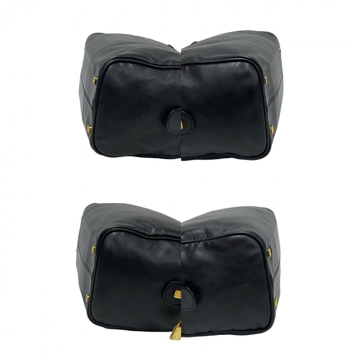 LOEWE Handbag leather black Anagram logo Amazonas Women Used Authentic