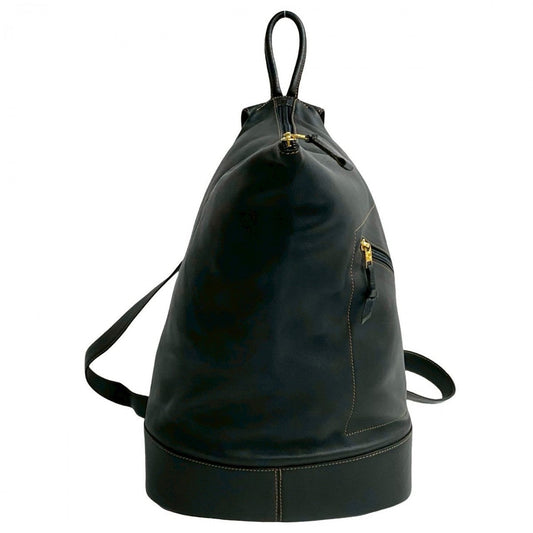 LOEWE Backpack leather black Anagram logo Anton Women Used Authentic