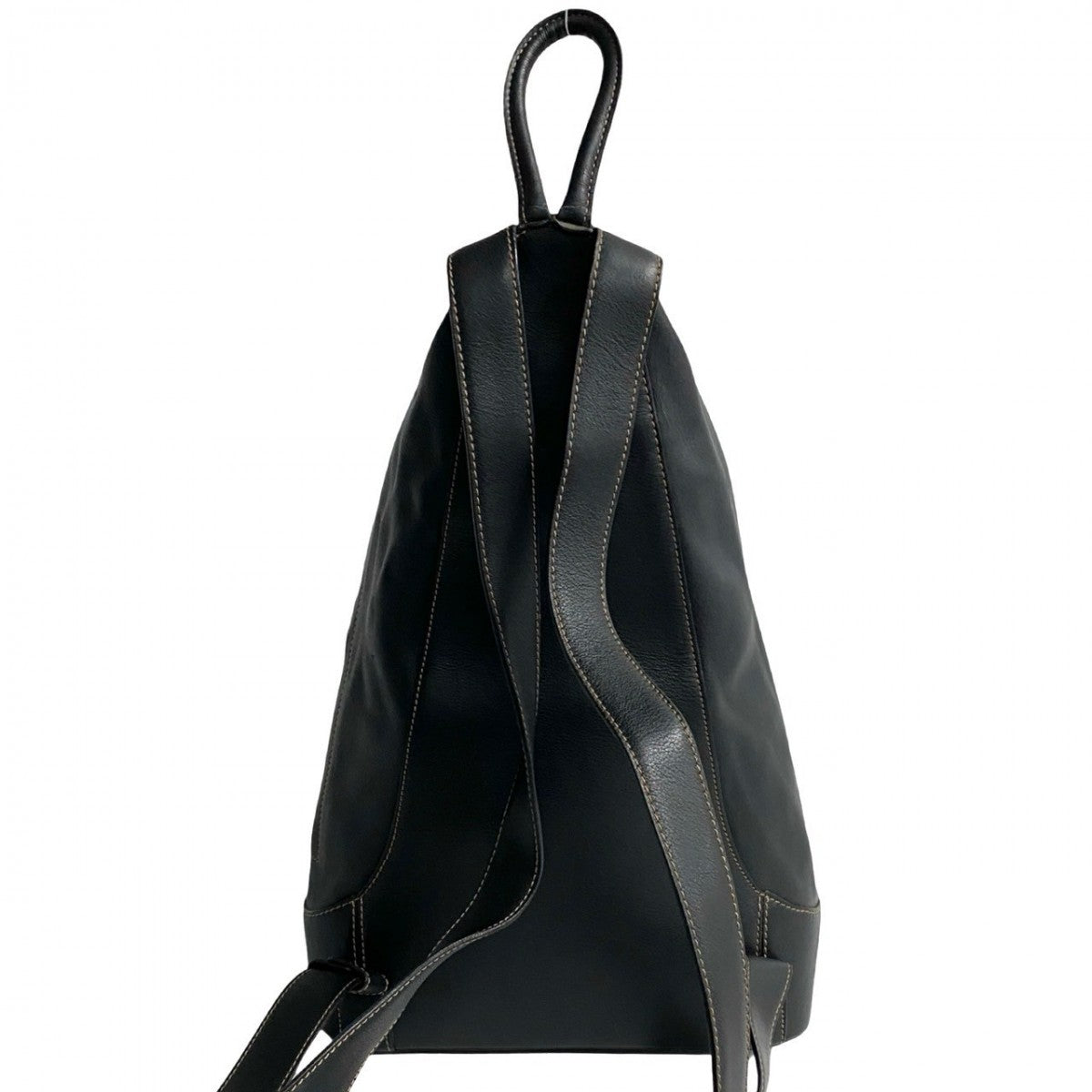 LOEWE Backpack leather black Anagram logo Anton Women Used Authentic