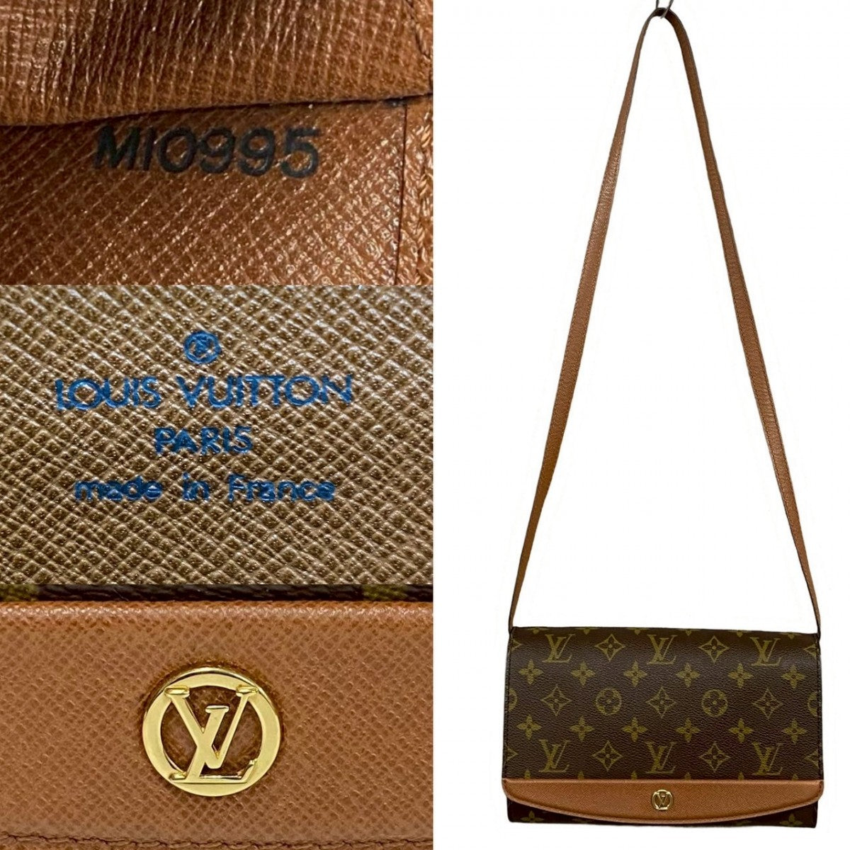 LOUIS VUITTON Shoulder Bag M51798 Leather, PVC Brown Monogram Bordeaux24 Women Used Authentic