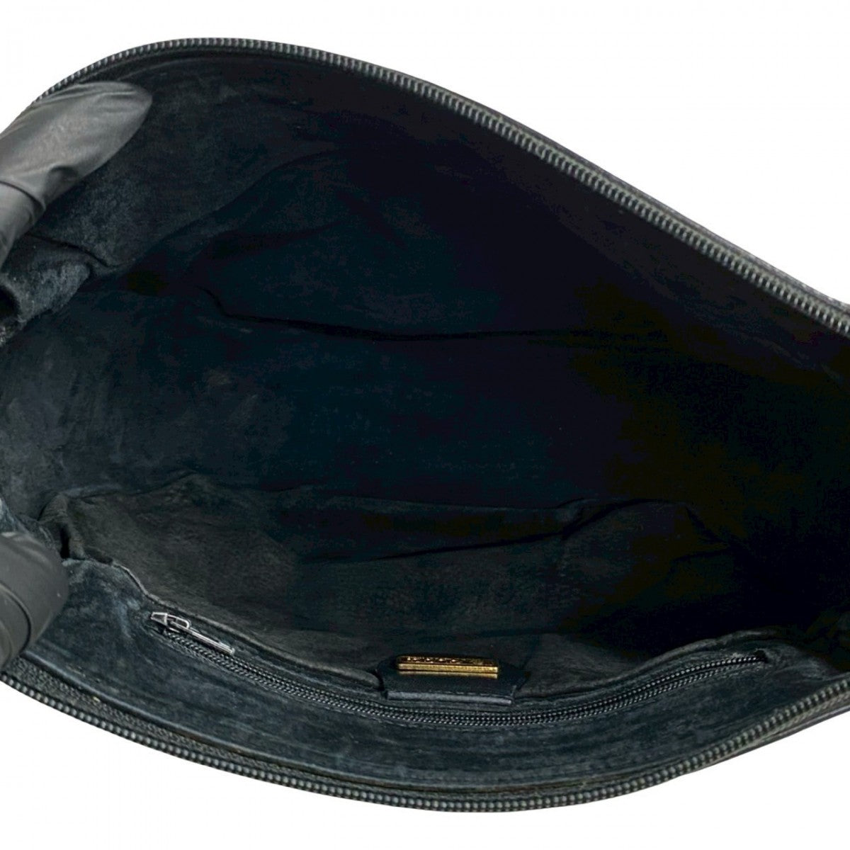 GUCCI Shoulder Bag leather black GG logo Metal Women Used Authentic