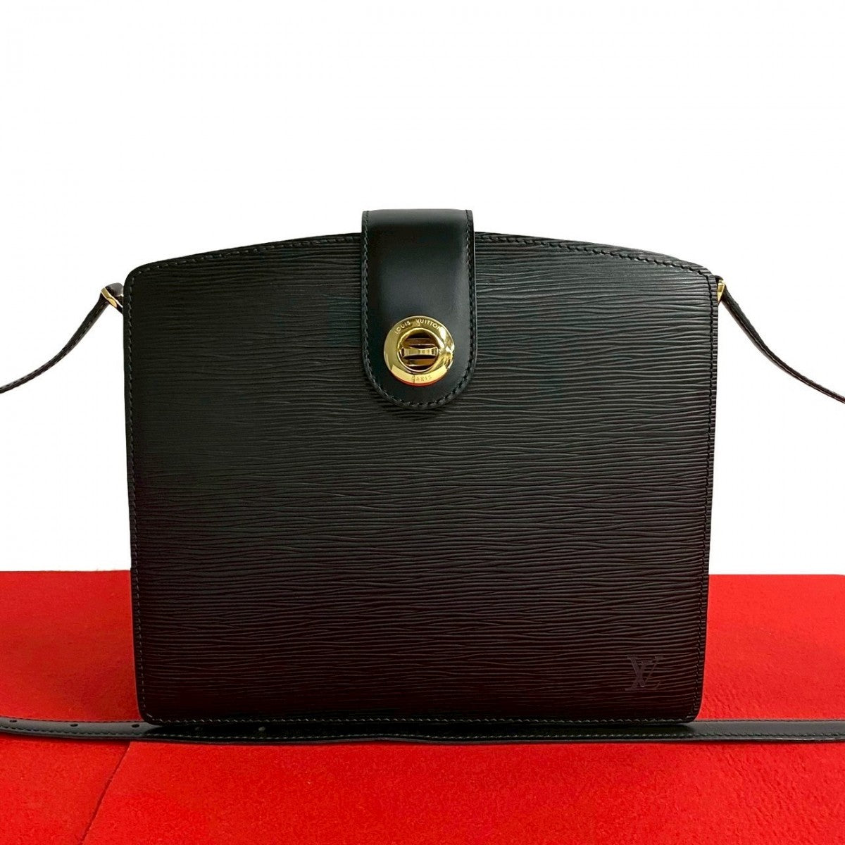 LOUIS VUITTON Shoulder Bag M52342 leather black Epi Capuchin Women Used Authentic