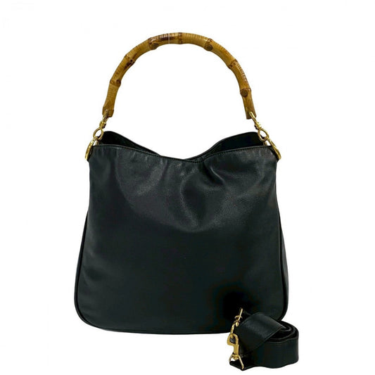 GUCCI Shoulder Bag Bamboo black