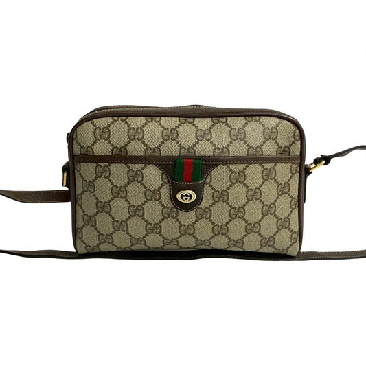 GUCCI Shoulder Bag leather Brown Sherry line