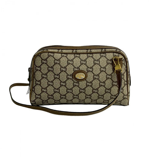 GUCCI Shoulder Bag leather Brown
