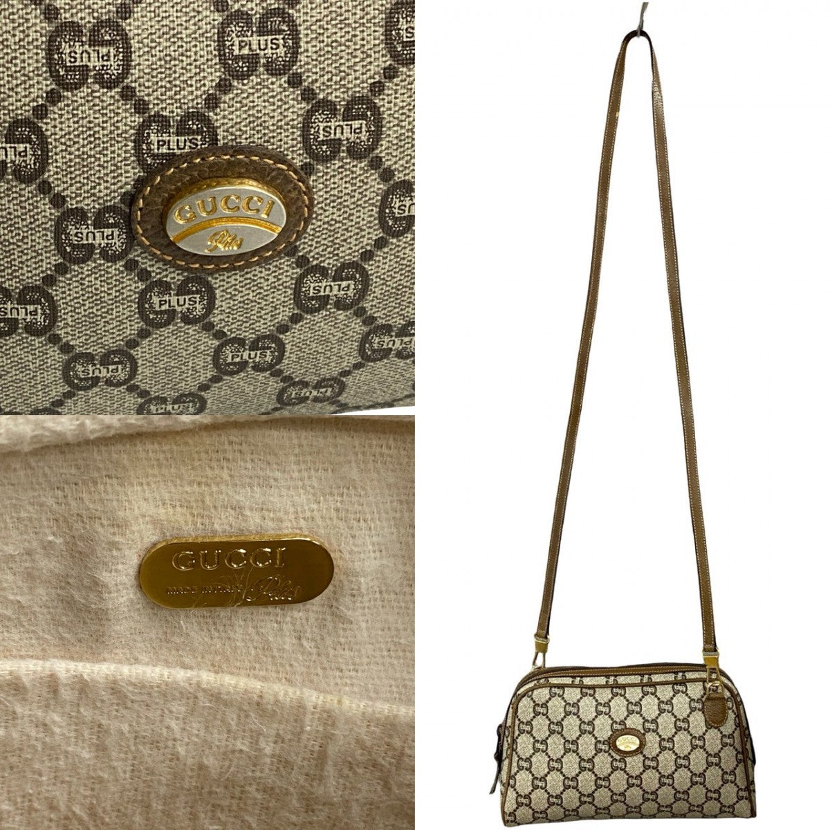 GUCCI Shoulder Bag leather Brown