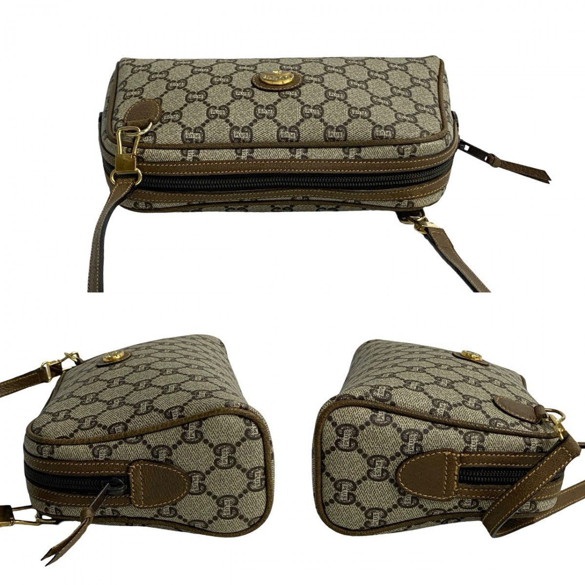 GUCCI Shoulder Bag leather Brown