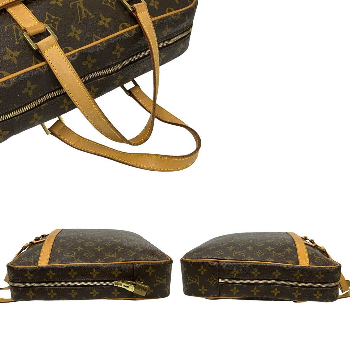 LOUIS VUITTON Business bag M53343 Leather, PVC Brown Monogram Portodocument Pegasus mens Used Authentic