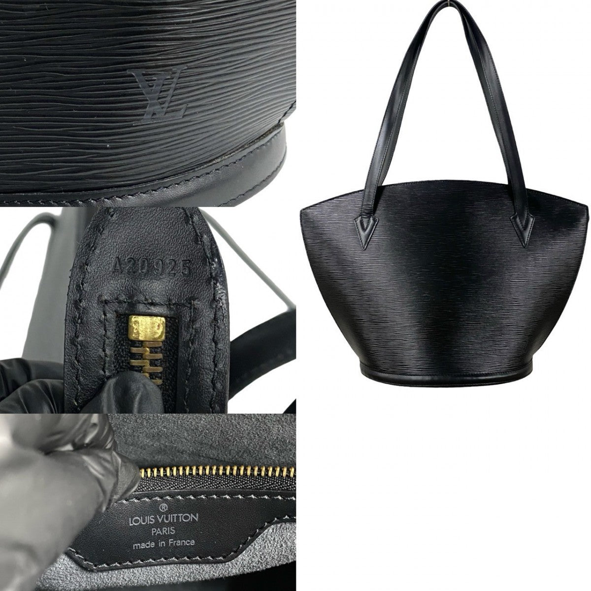 LOUIS VUITTON Tote Bag M52264 Epi Leather black Epi Sunjack shopping Women Used Authentic