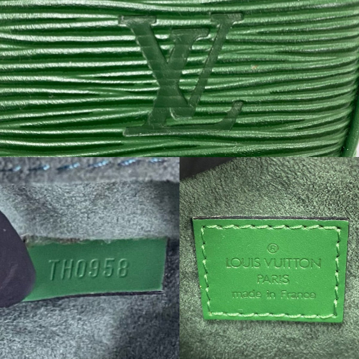 LOUIS VUITTON Handbag M52044 Epi Leather green Epi Sablon Women Used Authentic