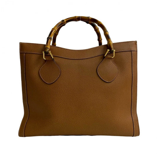 GUCCI Handbag leather Brown Bamboo