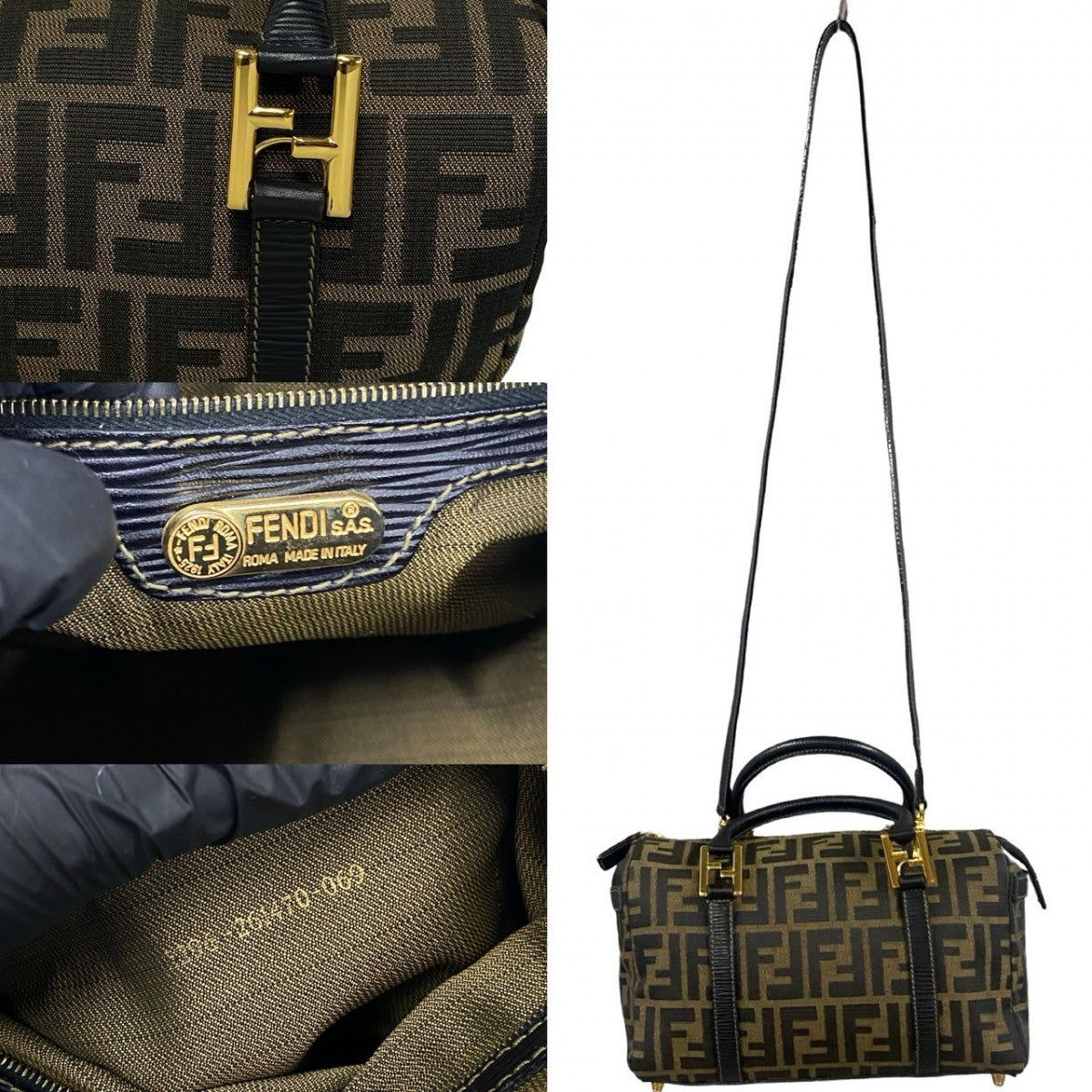 FENDI Shoulder Bag leather Brown