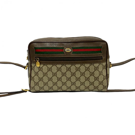 GUCCI Shoulder Bag leather Brown Sherry line