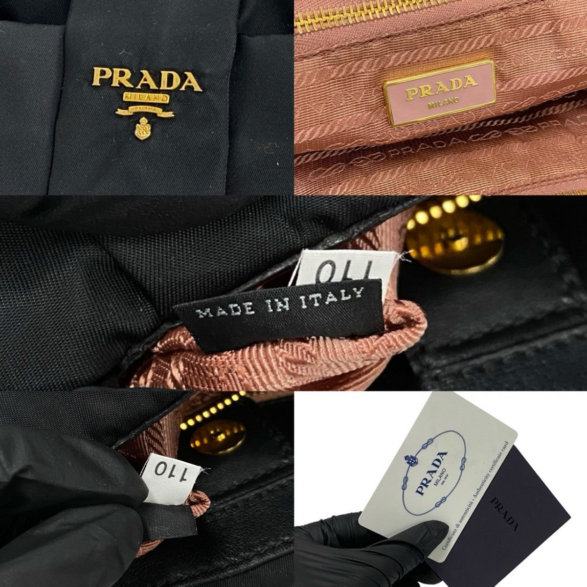 PRADA Handbag leather black