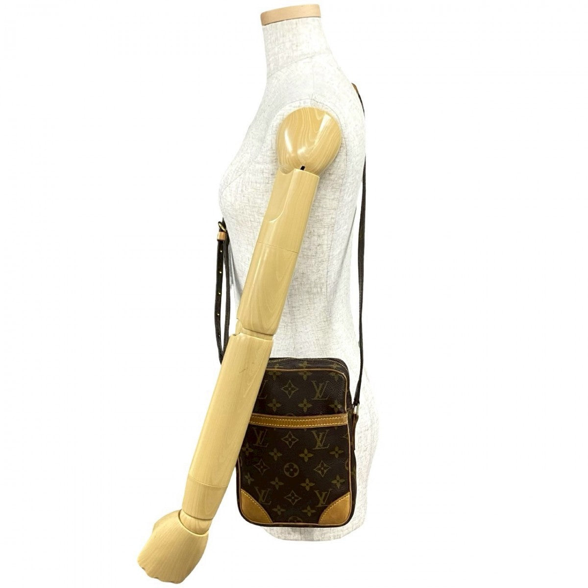 LOUIS VUITTON Shoulder Bag M45266 Leather, PVC Brown Monogram Danube mens(Unisex) Used Authentic