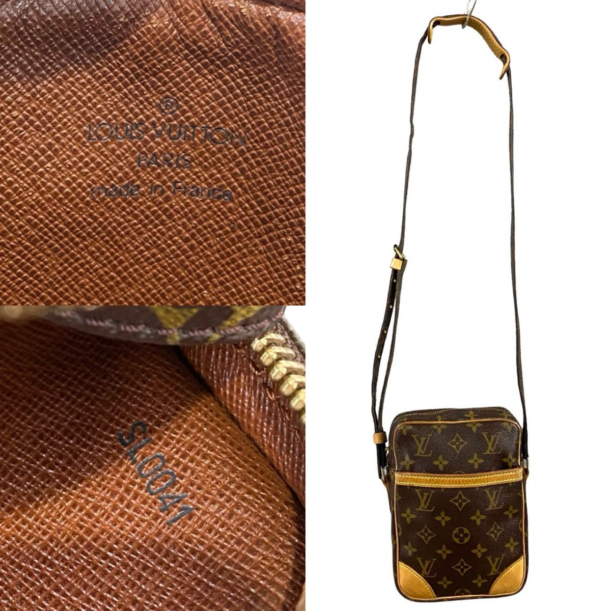 LOUIS VUITTON Shoulder Bag M45266 Leather, PVC Brown Monogram Danube mens(Unisex) Used Authentic