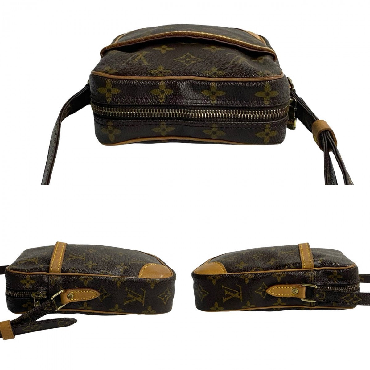 LOUIS VUITTON Shoulder Bag M45266 Leather, PVC Brown Monogram Danube mens(Unisex) Used Authentic