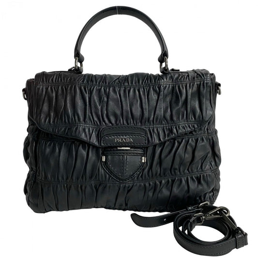 PRADA Shoulder Bag leather black